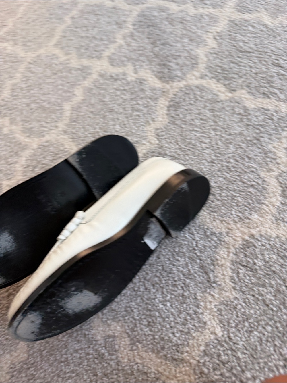 Celine White Leather Loafers with Gold Chain Accent - Picture 4 of 4